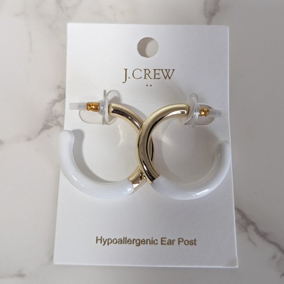 J. Crew Factory Jewelry - J.Crew Factory Enamel Hoop Earrings